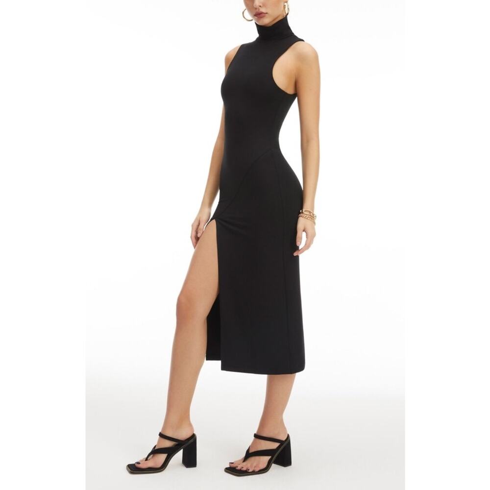 Good American Turtleneck Sleeveless Midi Dress Women’s Size 2 (Medium)